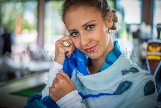 Zara (kék) selyemsál